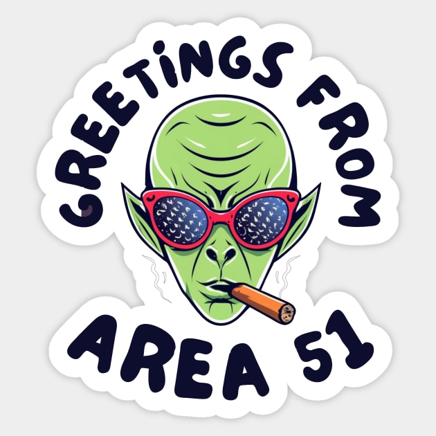 Greetings from Area 51 Sticker by IOANNISSKEVAS